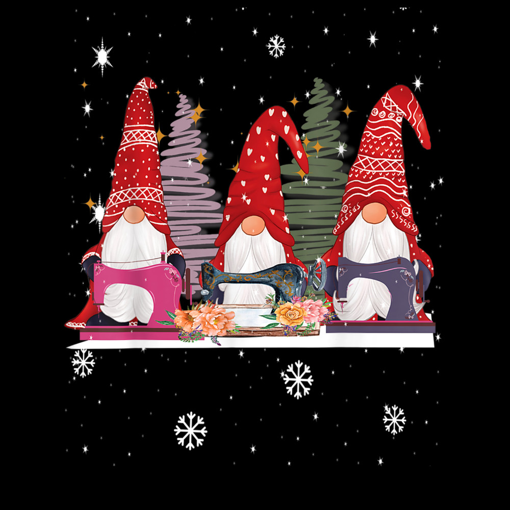 Sewing gnomes three quilting gnomes christmas gift T-Shirt.jpg