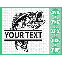 bass fishing monogram shirt svg, bass name fish svg, bass clipart, bass vector, bass cricut, bass cut file, fish svg, fi