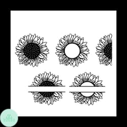 sunflower svg bundle, trending svg bundle, sunflower monogram svg bundle, half sunflower