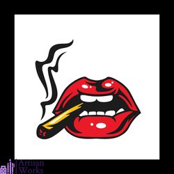 red lips smoking weed svg, trending svg, cannabis svg, weed svg, smoking svg