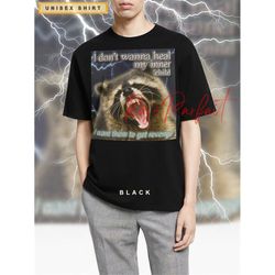 i don't wanna heal my inner child i want them to get revenge t-shirt - opossum meme, vintage retro raccoon, trash possum