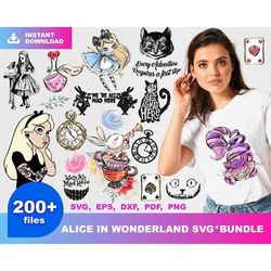 200 Alice in Wonderland SVG, Alice and Wonderland SVG, Alice in Wonderland Font, Alice in Wonderland PNG,