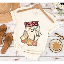 spooky season ghost t-shirt, spooky vibes shirt, funny halloween shirt,  halloween party shirt, pumpkin shirt, fall shir