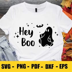 hey boo svg, ghost svg, bat svg, spooky vibes svg, retro halloween shirt svg, halloween quote svg, spooky season svg, fu