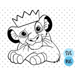 Lion svg, King Lion Cutting Files Cricut Silhouette Baby Shower Decor