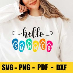 hello summer svg, welcome summer svg, summer sign svg, hello summer flip flop svg, summer svg, svg files for cricut, mos