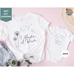 i made a wish mama shirt, i came true baby onesie, mothers day matching shirts, matching mommy and me tee