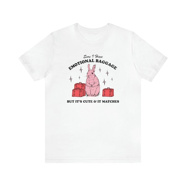 Sure I Have Emotional Baggage Funny Mental Health Shirt Vintage Rabbit Tee Ironic Meme Shirts That Go Hard Fairycore Coquette Tshirt ADHD - 5.jpg