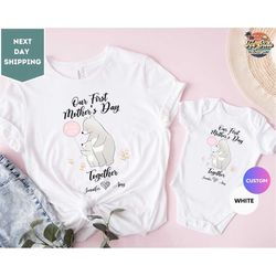 our first mother's day shirt, bear mommy and me shirts, custom mother's day shirt, 1st mothers day outfit, matching momm