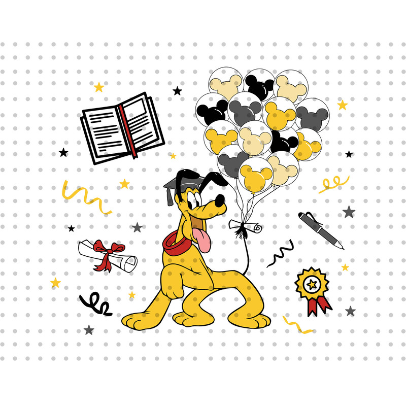 Graduate 2023 Svg, Senior 2023 Svg, Class of 2023 Svg, Balloon Mouse Head Svg, Cute Dog Svg, Graduate Shirt Svg, Graduation Cap Svg - 1.jpg