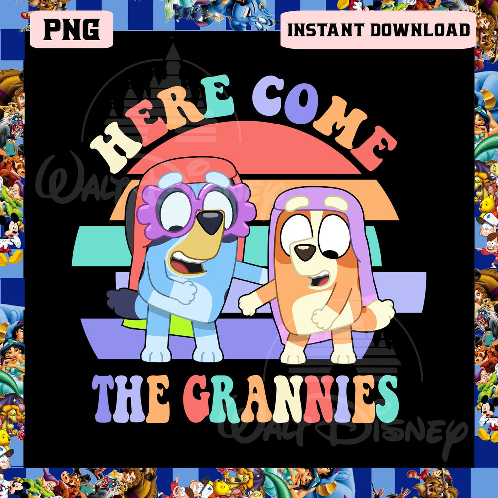 Bluey Here Come The Grannies Png, Bluey And Bingo Png, Trick Or Treat Png - 1.jpg