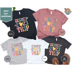 disney 2023 trip shirt, disney mickey and minnie 2023 family vacation shirt, disney 2023 group shirt, family disneyworld