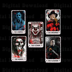 bundle horror tarot card character png, halloween movie killer png, it jason voorhees michael myers
