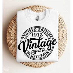 Birthday Vintage 1973 SVG, PNG, Hello Fifty Svg, 50th Birthday Svg, 50th Birthday Shirt Svg, Fifty And Fabulous Svg, 50t