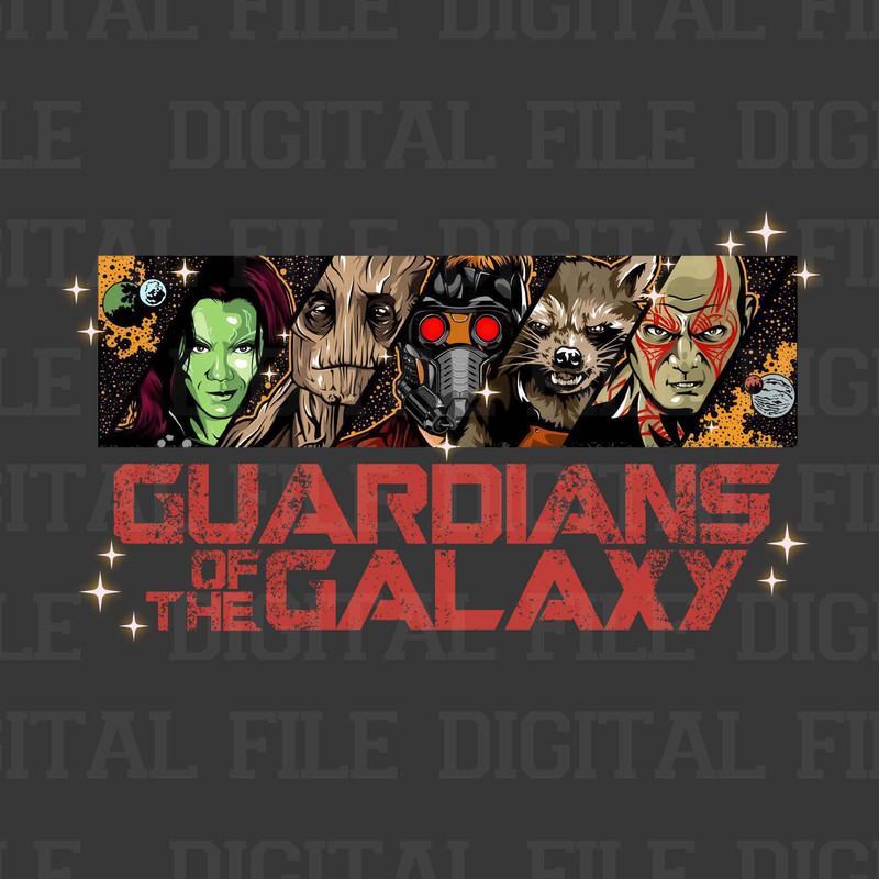 Guardian of GaIaxy All Team Png, Rocket & Team Space Png, MarveI Character movie Png, Super Hero Png, Digital Download, Sublimation Design - 1.jpg