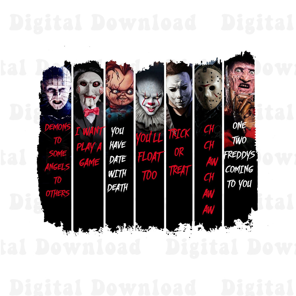 Horror Characters Png, Horror Friends Png, Happy Halloween Png, Horror Movie Killer Png, Character Horror Sublimation Png - 1.jpg