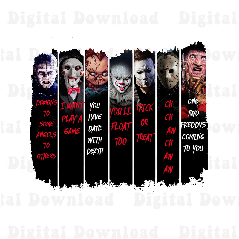Horror Characters Png, Horror Friends Png, Happy Halloween Png, Horror Movie Killer Png, Character Horror Sublimation Png - 1.jpg