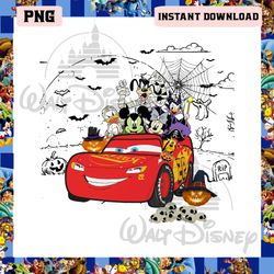 mickey cars halloween png, lightning mcqueen halloween png, mickey & friend halloween png