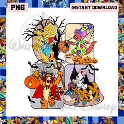 pooh and friends halloween png, trick or treat png, winnie the pooh png