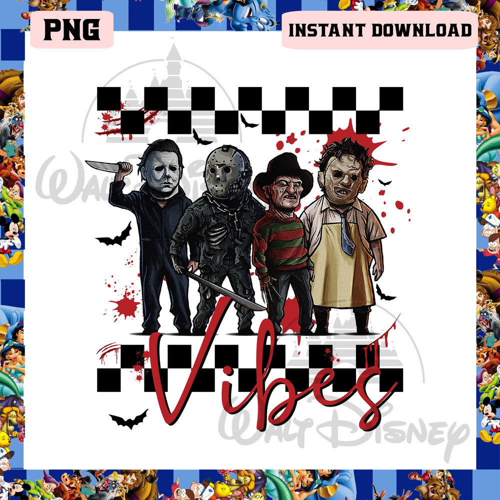 Retro Horror Characters Halloween Vibes Png, Scary Squad Png, Freddy Krueger Michael Myers Jason Voorhees Png - 1.jpg