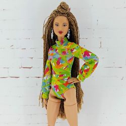 A bodysuit with puffy sleeves for Barbie regular