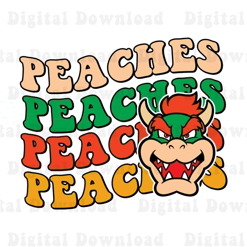 Super-Mario Peaches Peaches Peaches Song Png, Princess Peach Png, Luigi Png, Gaming Kid Digital Download - 1.jpg