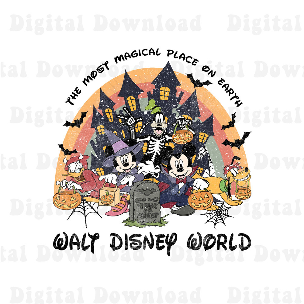 The Most Magical Place On Earth Halloween Png, Mickey And Friend Halloween Png, Magic Kingdom Halloween Png - 1.jpg