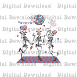 dancing skeleton 4th of july png, fourth of july skellies png, skulls independence day png, red whit