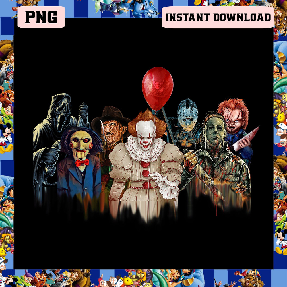 Horror Movie Killers Halloween Png, Horror Friends Character Png, Scary Squad Png - 1.jpg