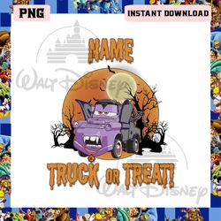personalize cars mater vampire truck or treat png, halloween truck png, cars land halloween png