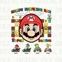 personalized happy fathers day png, super daddio png custom kids name png, cartoon character png, ha