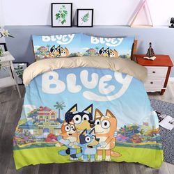 bluey bedding sets, bluey bedding, bandit heeler, bandit heeler bluey bedroom decor , decorations for home bedding sets