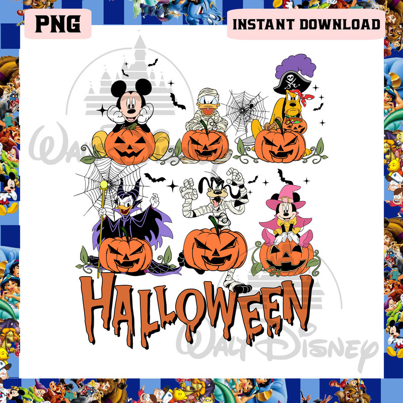 Pumpkin Mickey & Friends Halloween Png, Mickey Halloween Party Png, Trick Or Treat Png - 1.jpg