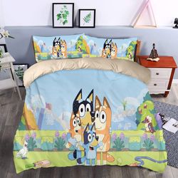 bluey bedding sets, bluey bedding, bandit heeler, bandit heeler bluey bedroom decor , decorations for home bedding sets