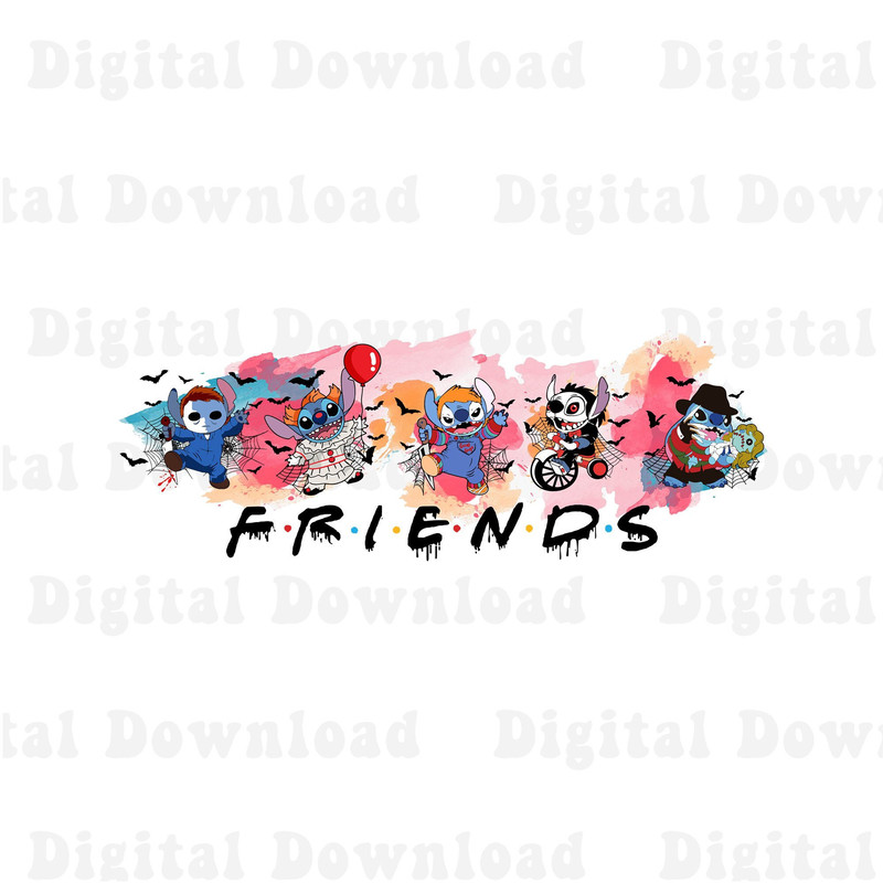 Stitch Halloween Character Horror Png, Stitch Friends Halloween Png, Stitch Pennywise Ghostface Michael Myers Png - 1.jpg