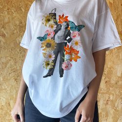 harry flower collage tshirt, collage tee, flowers t shirt, gift for her