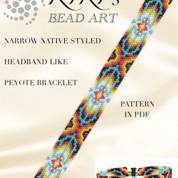 peyote pattern, peyote bracelet native styled narrow ethnic headband like pattern peyote pattern in pdf instant download