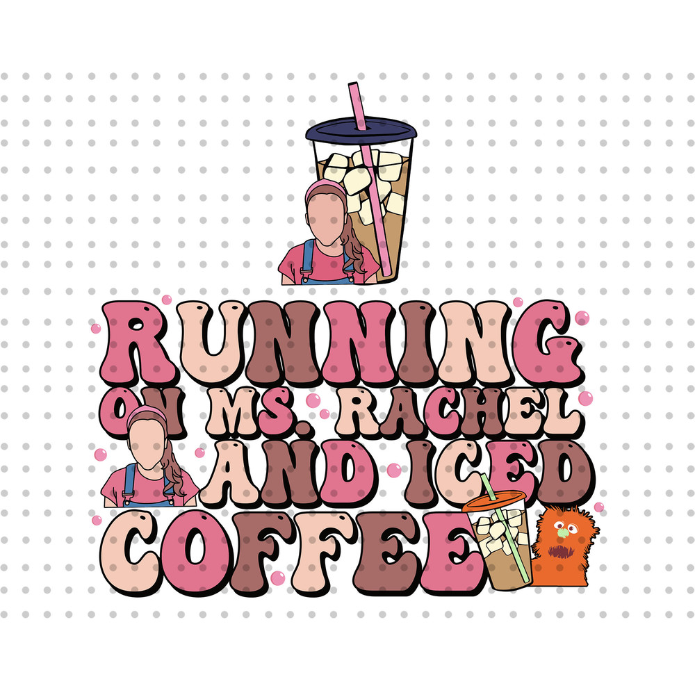 Running On And Iced Coffee SVG, Coffee Mom Svg, Retro Wavy Text, Iced Coffee Juicebox Svg, Retro Mom Svg, Coffee Svg, Digital Download - 1.jpg