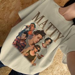 matty healy t-shirt, the 1975 unisex tshirt, pop rock band homage graphic