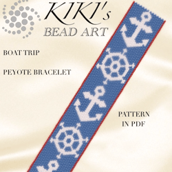 peyote pattern boat trip peyote bracelet pattern, peyote pattern design in pdf instant download