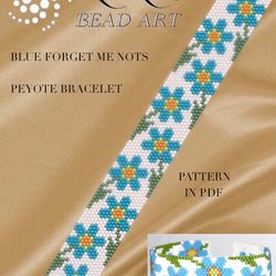 peyote pattern forget me knots peyote bracelet pattern, peyote pattern design in pdf instant download