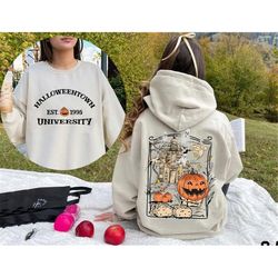 2 side halloweentown university shirt, halloweentown est 1998 sweatshirt, halloweentown shirt, halloween shirt, fall swe