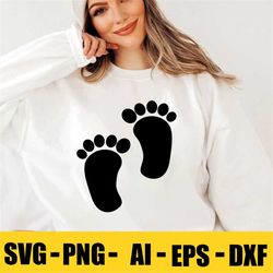 cute baby footprint, baby feet svg instant download svg, png, eps, dxf, ai digital download
