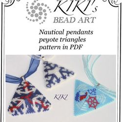 peyote pattern peyote triangle pattern - nautical pendants - peyote pendant patterns - patterns in pdf in 3 versions -