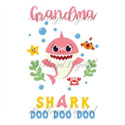 grandma shark doo doo doo svg, family svg, grandma shark svg, baby shark svg, grandma svg, shark family svg, kid song sv