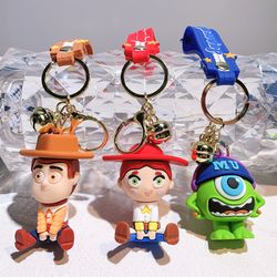 Toy Story Keychain Cartoon Buzz Lightyear Woody Rex Silicone Pendant Keychain Kawaii Key Holder Jewelry Accessories