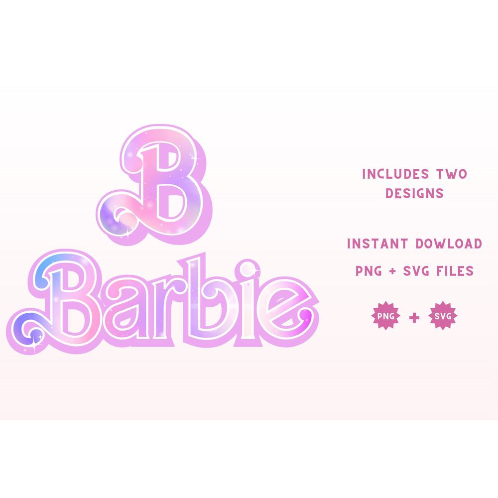 Barbi Logo Aesthetic purple Clouds Retro SVG + PNG Instant Digital Download clipart, perfect for Cricut and Silhouette Clipart Pink Font - 2.jpg