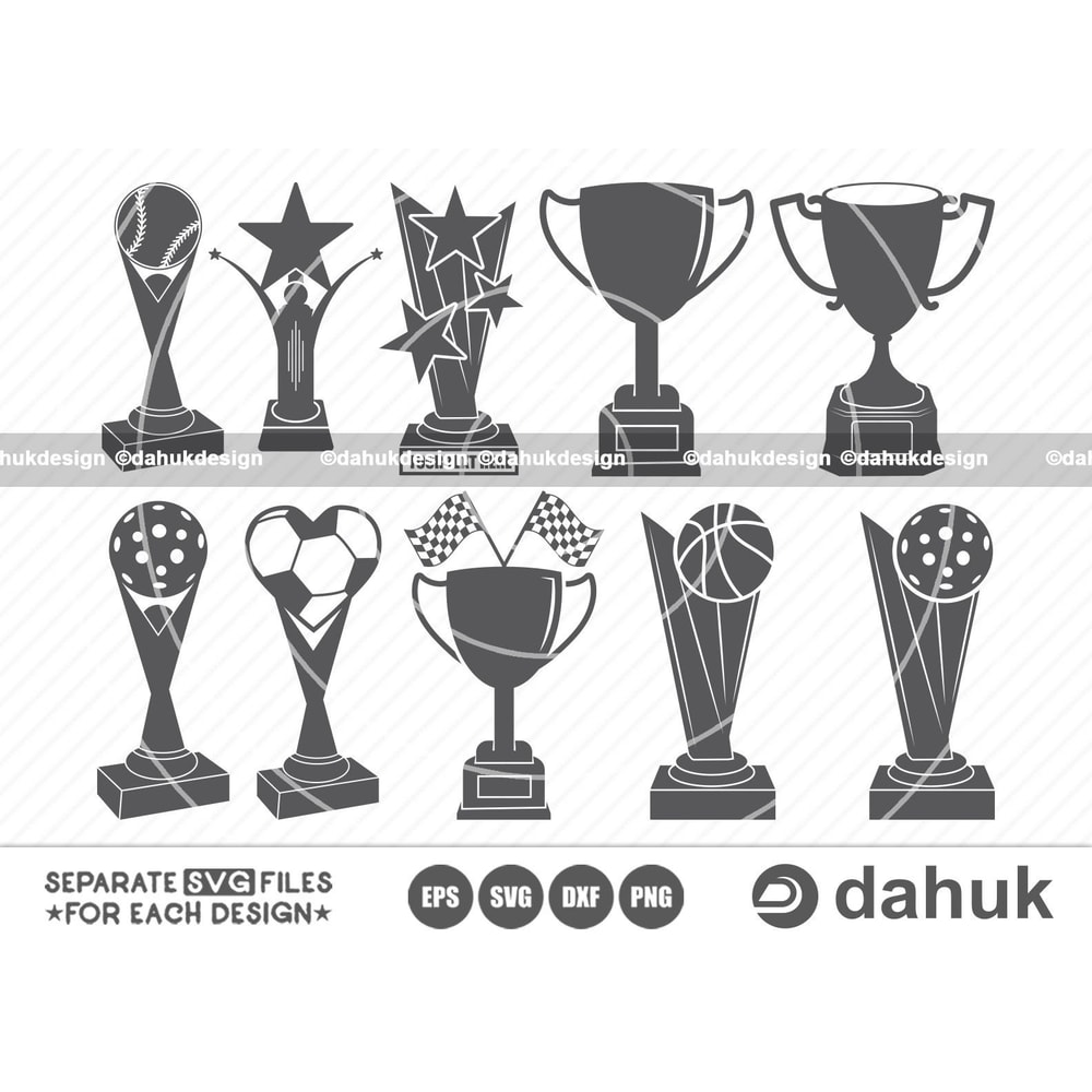 Award Trophies SVG, Trophy cup SVG, Sports Award Clipart, Award trophies bundle, Award SVG, Trophy Vector, Cut file for silhouette, svg, eps - 1.jpg