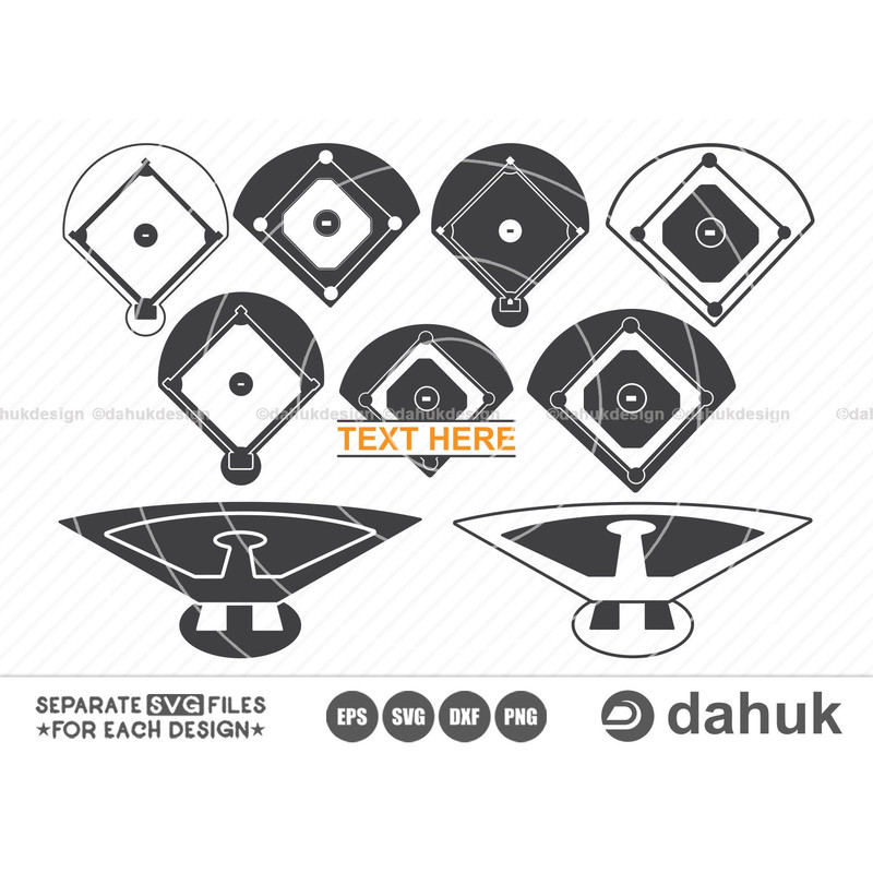 Baseball Field SVG, Baseball Field Cut Files For Silhouette, Baseball Field Clipart, Cut file, for silhouette, svg, eps, dxf, png, clipart - 1.jpg