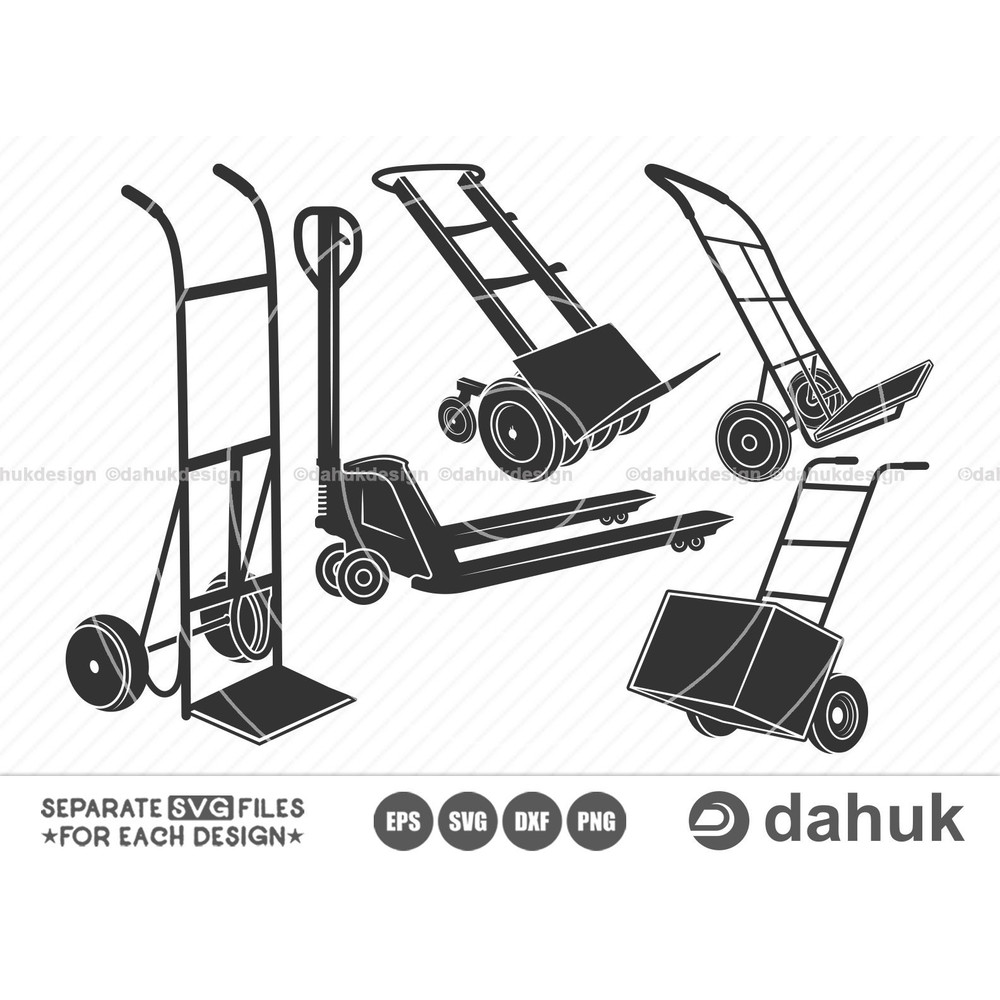 Hand truck SVG, Delivery Svg, Hand Truck With Boxes Svg, Hand truck clipart, packages svg, Cut File For Silhouette, Svg, Eps, Dxf, Png - 1.jpg